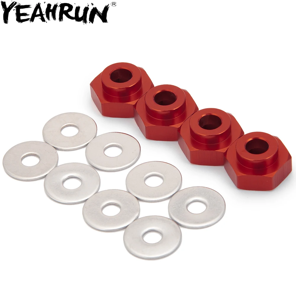 

YEAHRUN 4Pcs 12mm to 17mm Metal Wheel Hex Hub Adapters Extended 5mm for 1/10 1/8 RC Car