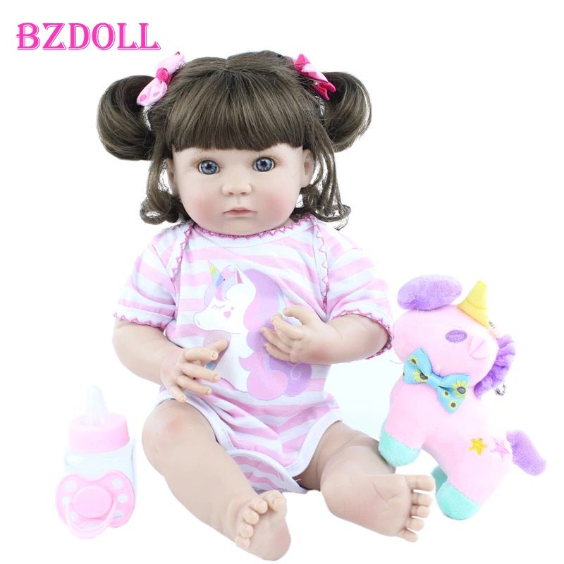 Lifelike 40 CM Full Silicone Reborn Doll Like Real Vinyl Mini Babies Bonecas Child Bathe Dress Up Education Toy Birthday Gift | Игрушки и