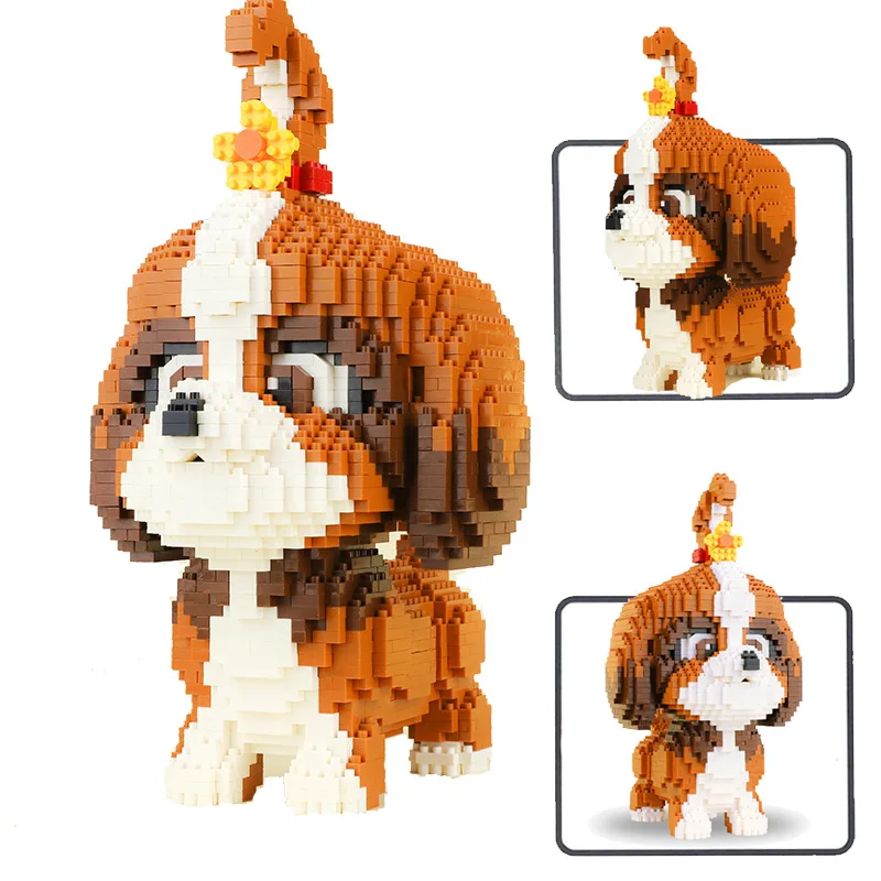 cães de estimação moc moduler blocos de