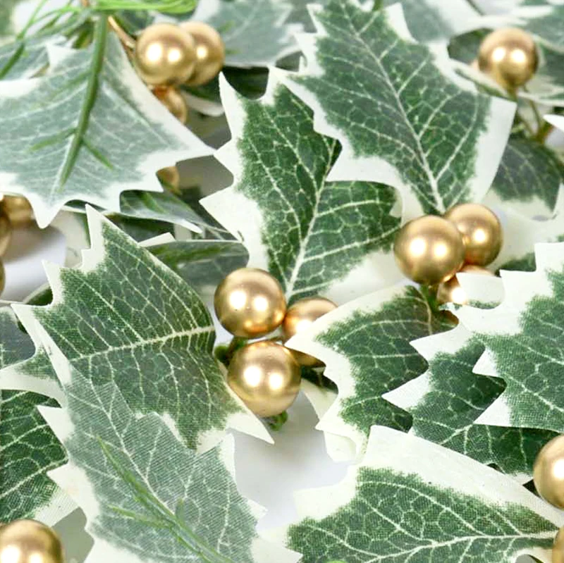 5-100Pcs Artificial Holly Berry Green Leaves Christmas Ornaments Gold Red Holly  Berry Stems Xmas Tree Wreath Gifts Party Decor - AliExpress