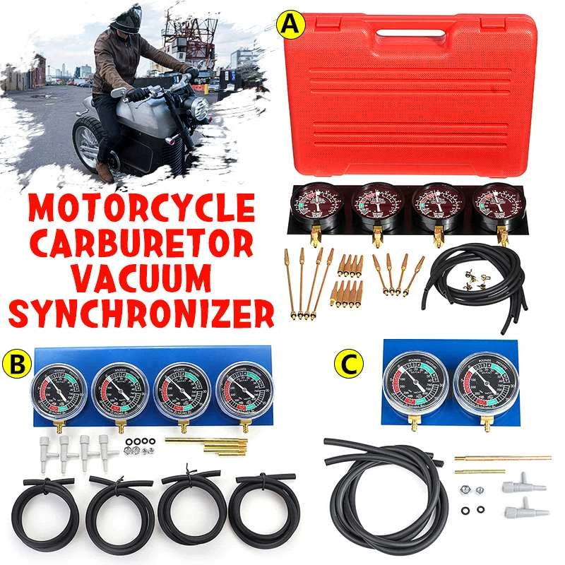 Motorcycle Fuel Vacuum Carburetor Synchronizer Tool Carb Sync Gauge 2/