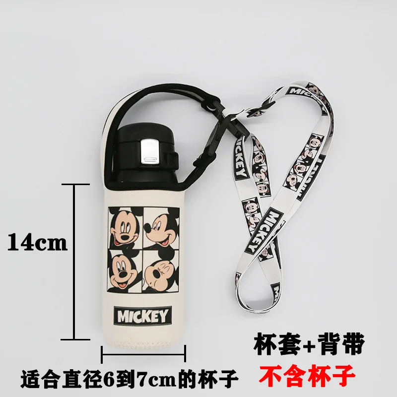 Diseny Mickey Mouse Messenger Strap Water Bottle Protective Cover Insulation Cup Cover Anti-scald Insulation Water Cup Bag