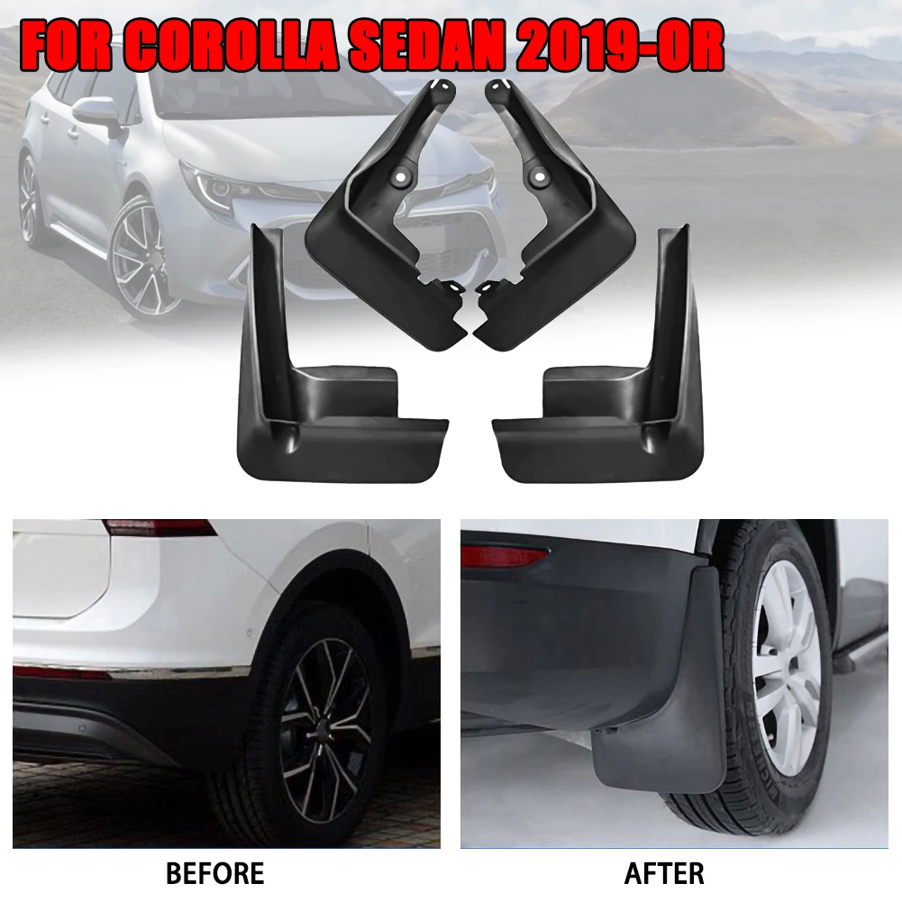 Moulded Contoured Easy Fit Mud Flaps//Guards 2 Universal Fit Black Front or Rear Car Mudflaps Complete With Mounting Screws