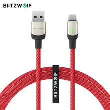 BlitzWolf BW-TC21 3A LED USB type-c kabel pleciony z nylonu szybki kabel do ładowania danych telefon kabel do ładowania dla Huawei dla Xiaomi