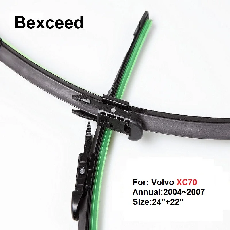 Flat Wiper Blade for Volvo XC70 24"+22" High Quality Bexceed of Car Windshield Windscreen 2004
