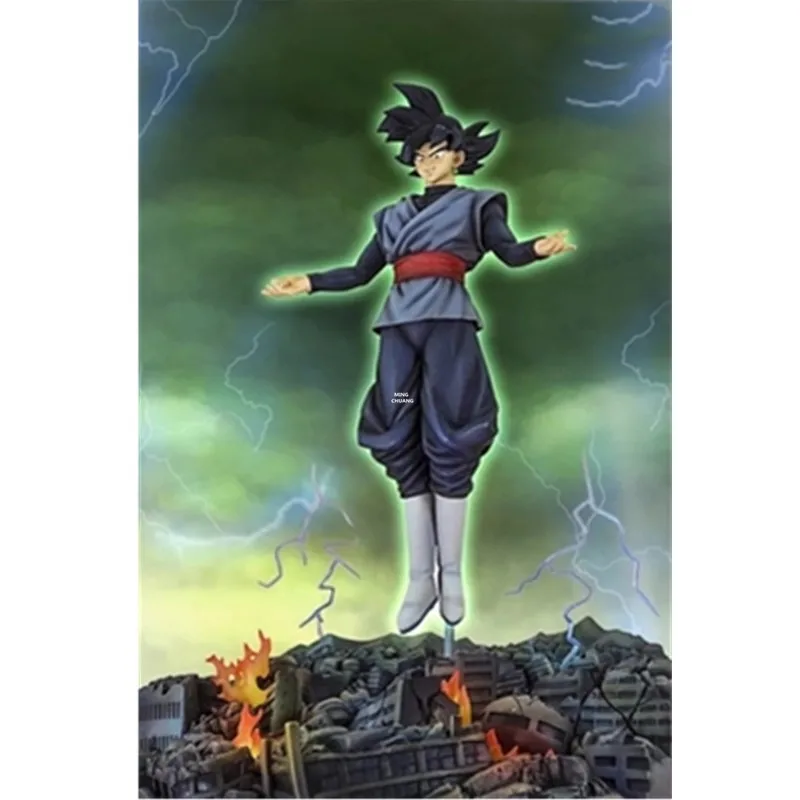 16 "Аниме Жемчуг дракона Статуя Гоку черный бюст Супер Saiyan полноразмерный Портрет с светодиодный свет анимационная фигурка GK игрушечная