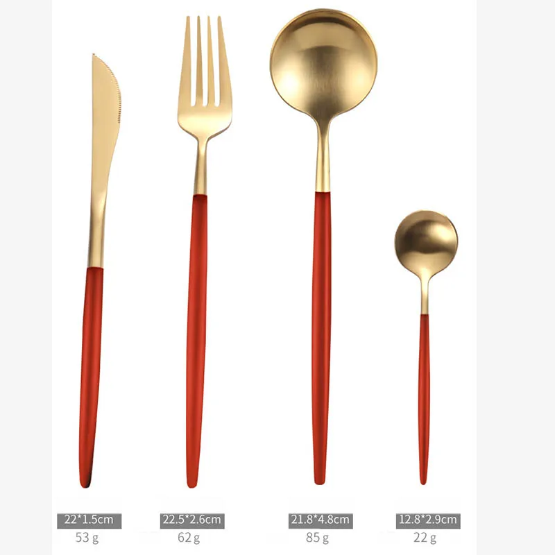 Позолоченные столовые приборы из нержавеющей стали 304 для стейка десертная ложка