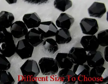 

4mm 6mm 3mm 1000Pcs/lot strand Bicone Faceted Glass Cuts Looses Crystal Beads Colored white clear AB black white wholesale
