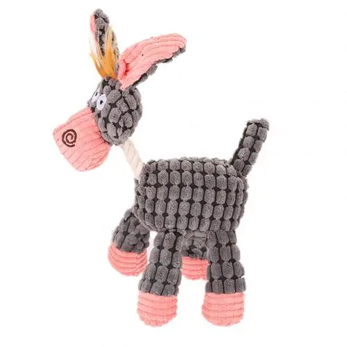 Grey Donkey Shape Sound Squeaky Squeaker Pet Dog Chewing Bite Teeth Cleaning Play Toy - Цвет: Grey