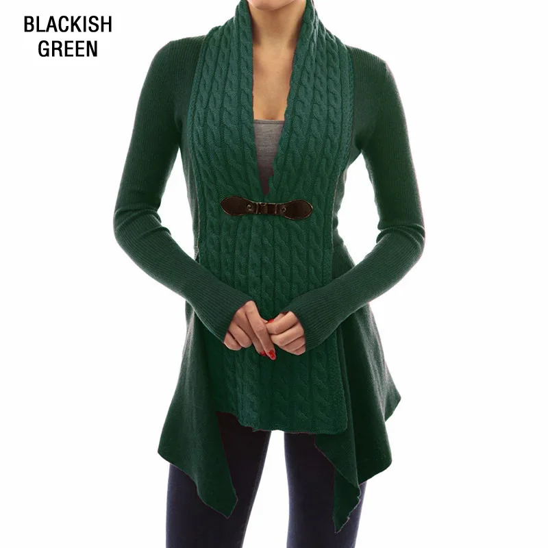 Skup Codzienny garnitur OWLPRINCESS New Fashion Plus rozmiar płaszcz zimowy otwarty ścieg swetra płaszcz slim, czarny Jaket płaszcz na ubrania Femme