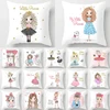 1Pcs Girl Little Princess Polyester Cushion Cover 45*45cm Decorative Pillows Home Sofa Bed Decoration Pillowcover 40851 ► Photo 1/6