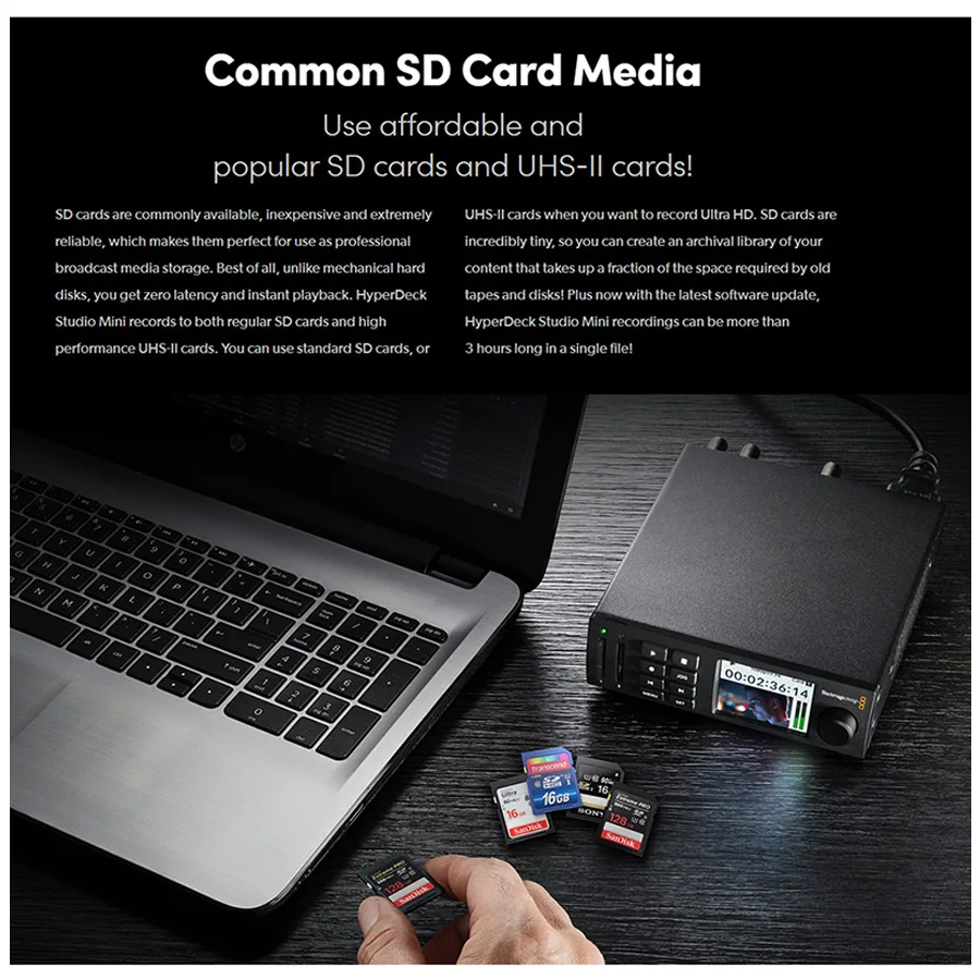 US $1.006.05 BMD Blackmagic Hyperdeck Studio Mini Portable Broadcast Record Playback Deck With 6GSDI VTR Style Controls Supports SD HD 3G