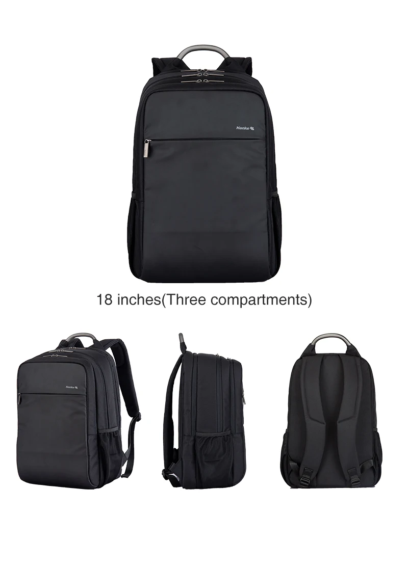 Hanke классический дизайн рюкзак для ноутбука 15,6 Мужская Женская дорожная сумка школьная сумка на плечо 17 18 дюймов