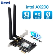 Adaptateur Wi-Fi 6 PCI-E sans fil pour ordinateur de bureau, 2.4Gbps, 2.4G/5Ghz, 802.11ac/ax, Bluetooth 5.1, carte Wifi pour Intel AX200NGW