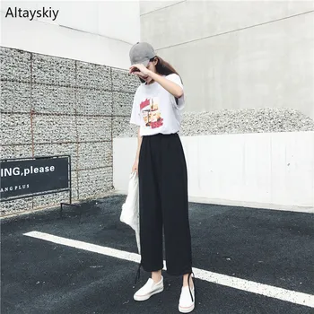 

pants women 2020 spring and autumn leisure korean style black womens trousers female daily comfortable all-match trendy simple