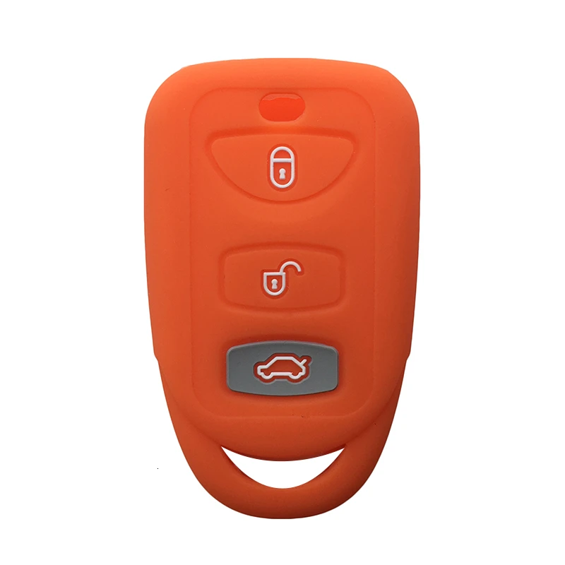 Чехол для ключей из силикагеля для hyundai SantaFe 2012 Elantra 2011 SantaFe 2012 3 кнопочный чехол для ключей, автомобильные аксессуары, чехол-держатель - Название цвета: Оранжевый