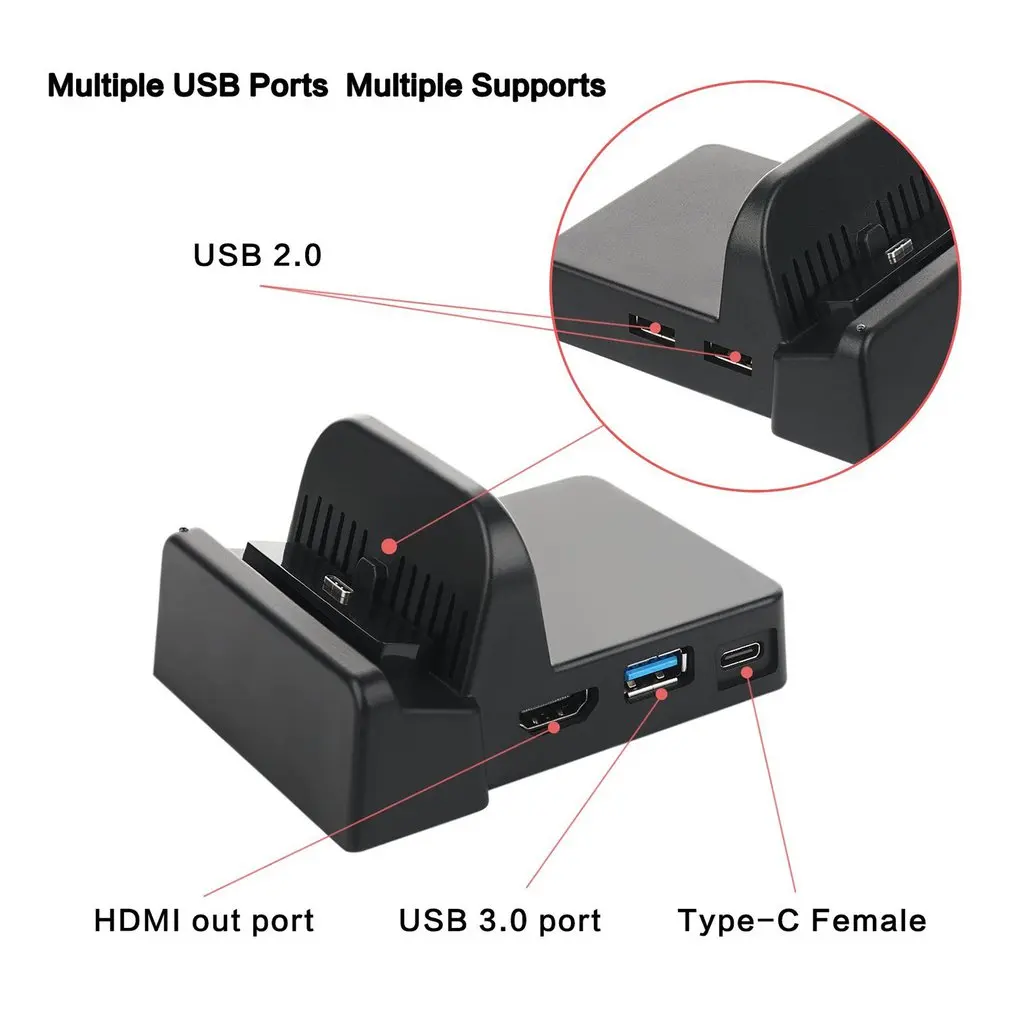 Hdmi-зарядная док-станция с кронштейном HDMI для преобразования видео Зарядная база зарядного устройства для хоста переключателя