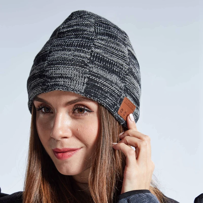 Bluetooth Earphone Music Beanie Hat Warm Wireless Headphone Cap with Mic Sport Hat for Women Men