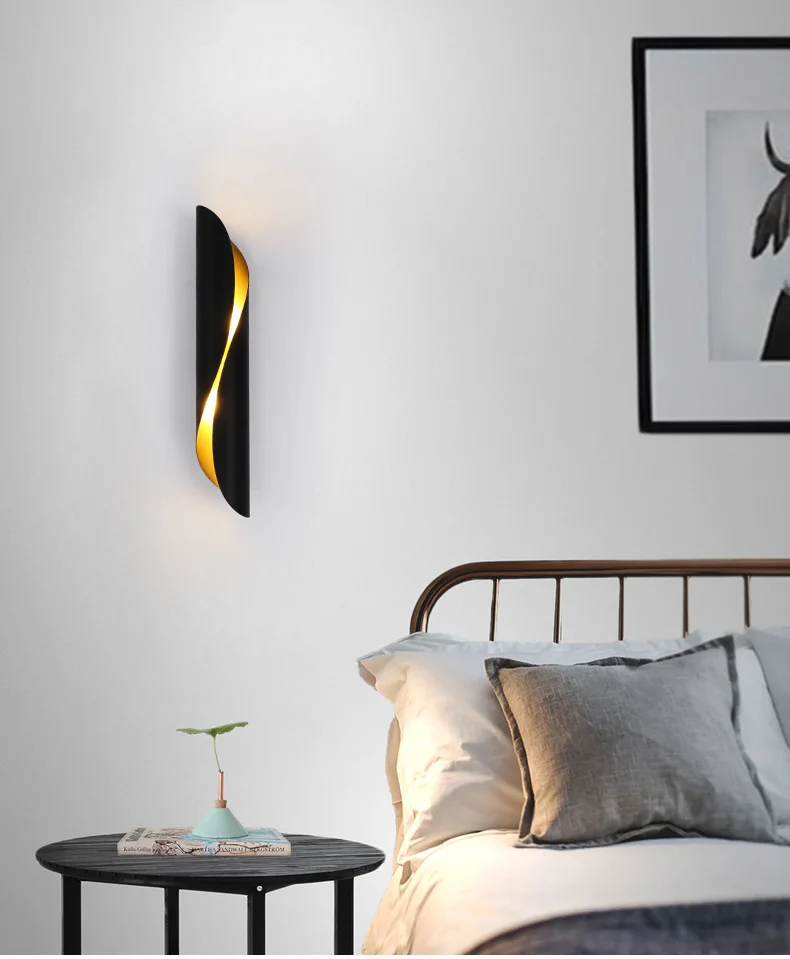 Скандинавский современный простой прикроватный настенный светильник для гостиной, креативная индивидуальная проходной бра для