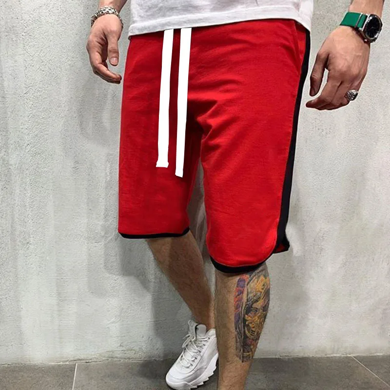 

Models in Europe And America Fitness Pants Men Solid Color Running Shorts Casual Sports Training