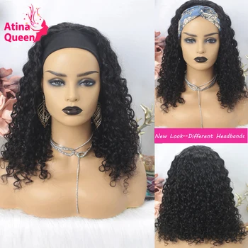 

Glueless Headband Wig Human Hair 150% Shrot Bob Frontal Curly Wig Remy Black Women Beginner Friendly Wig Full Machine Made