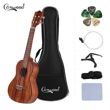 

Camwood 23 Inch Acoustic Concert Ukulele Ukelele Teakwood Material with Gig Bag Uke Strap Spare Strings Cleaning Cloth Capo