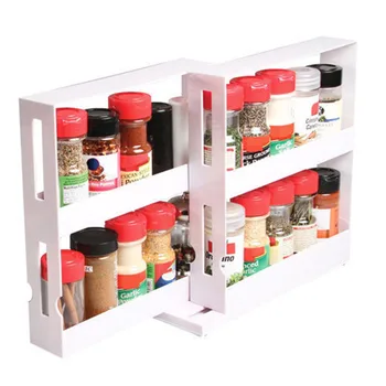 

Kitchen Spice Rack Organizer Multi-Function Rotating Shelf Storage Slide Spice Rack Seasoning Kitchen Storage Holders Racks Set