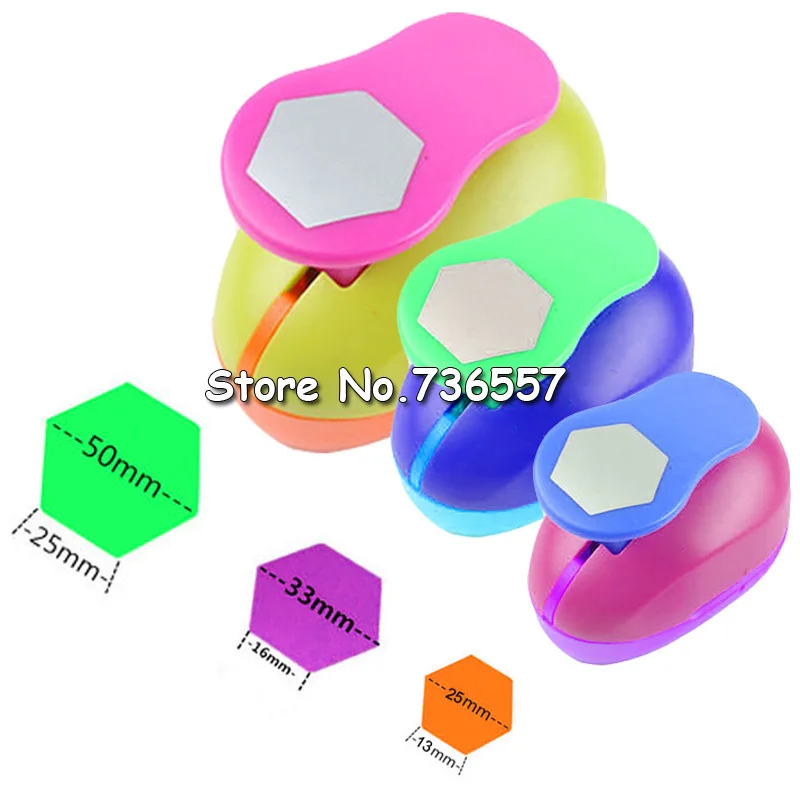Free ship Hexagon hole punch set Geometry Punch Craft Scrapbook Paper