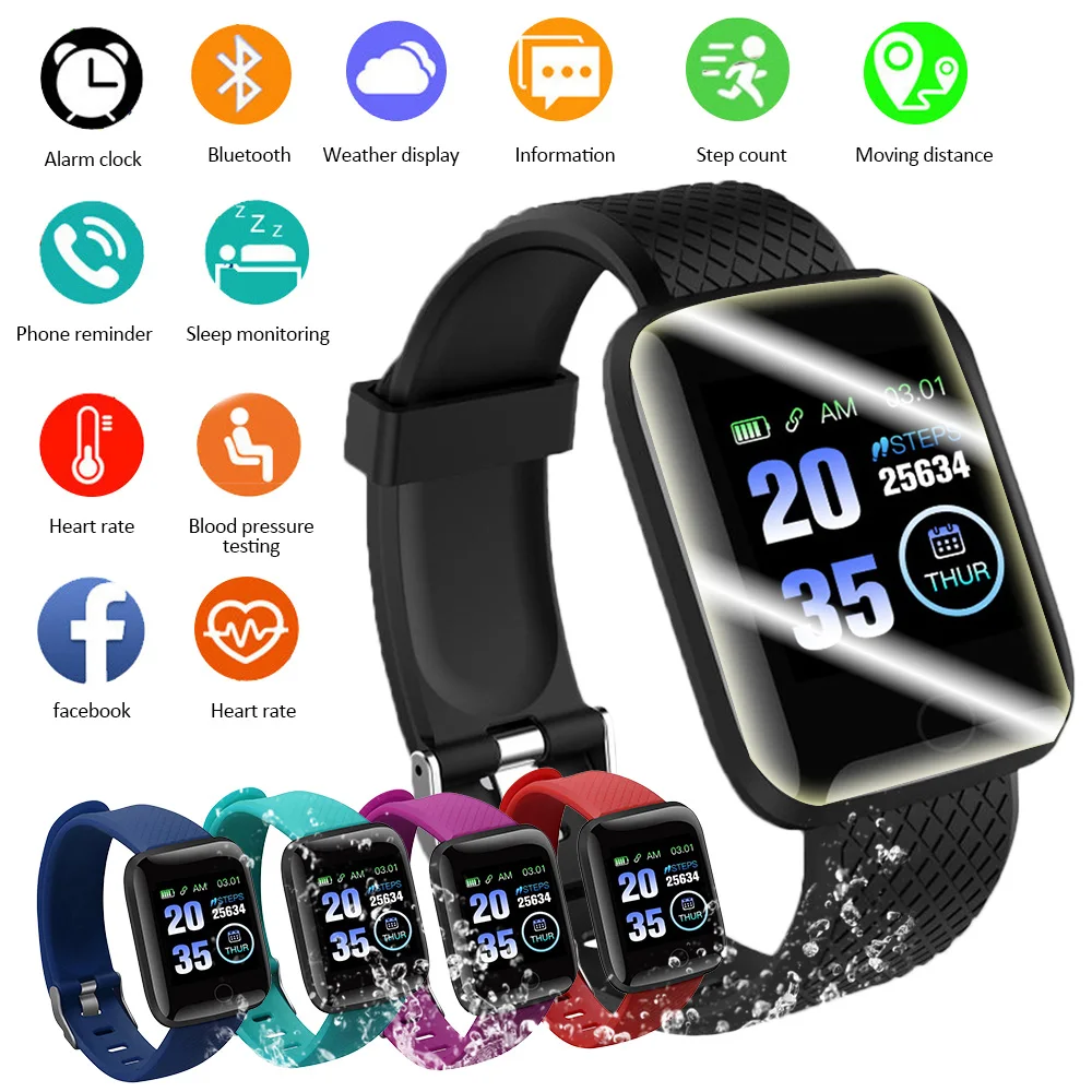

116 Plus Smart Watches Heart Rate Watch Smart Wristband Sports Watches Smart Band Waterproof Smartwatch Android All Compatible