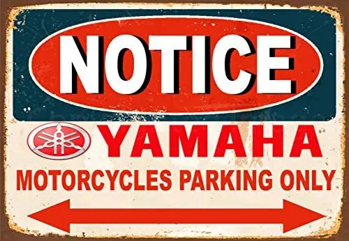 Notice Yamaha Motorcycles Parking Only Metal Tin Sign Poster Wall Plaque Decor |