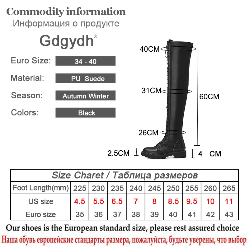 Gdgydh/сапоги из натуральной кожи; женские Сапоги выше колена; кожаные высокие сапоги на шнуровке; женские замшевые сапоги черного цвета в стиле панк; высокое качество