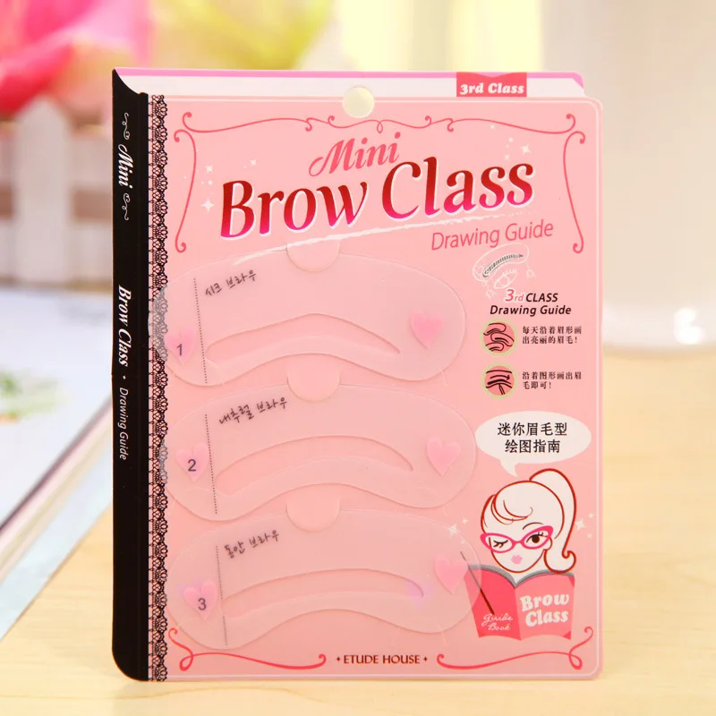 Korean-style Eyebrow Card Eyeliner Card Thrush Card Beauty A- line Thrush Tool Small Gifts 3 PCs