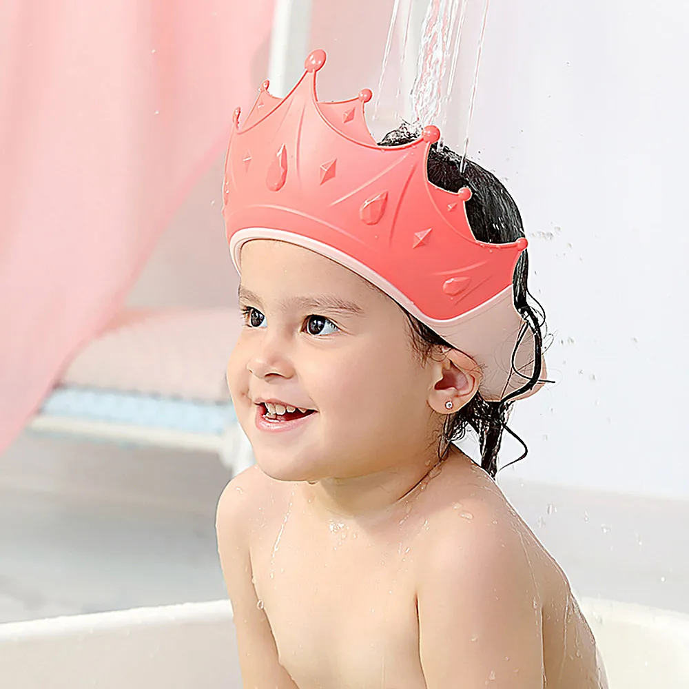 Verstelbare Baby Douche Shampoo Cap Crown Shape Wash Hair Shield Hoed