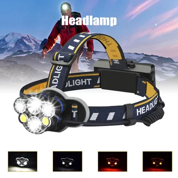 

Rechargeable Headlamp 6 LED 8 Modes Waterproof Flashlight Head Lights for Camping Outdoor I88 #1
