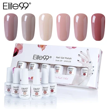 

Elite99 Nude Color Series Gel Nail Polish 6 Pieces with Gift Box Soak Off UV Nail Art Gel Polish Enamel Lacquer Hybrid Varnish