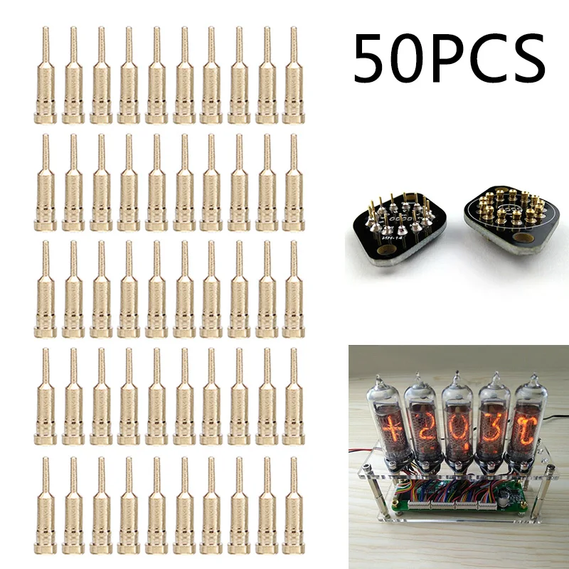 

50pcs/set Nixie/VFD Tube Socket Female Pin for IN-14 IN-16 QS18-12 QS16 YS13-3 Fluorescent Tube Nixie Tube
