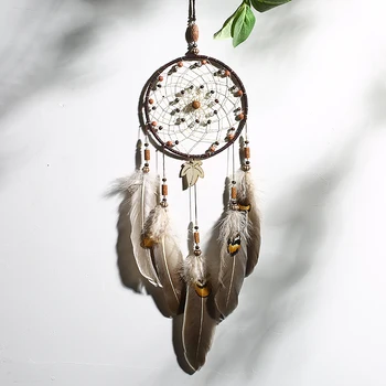 

Southeast Asia Style Dreamcatcher Handmade Room Decoration Feathers Beaded Vintage Wall Hanging Home Decor T42