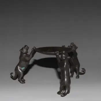 

Chinese pure brass Tiger candlestick statues home decor sculpture