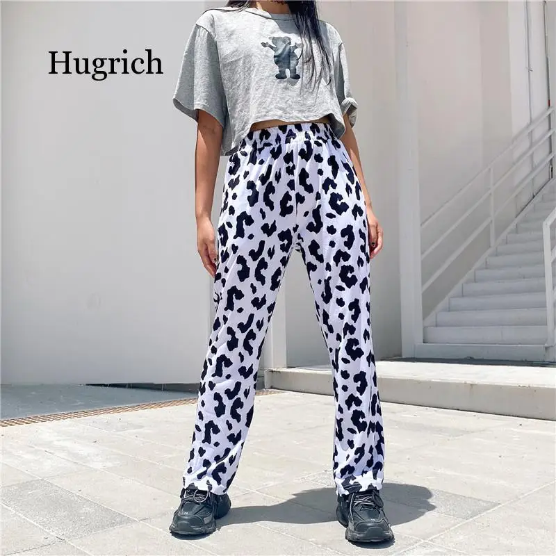 2021 New Women's Strip Print Trousers Drooping and Floor Dragging Straight Women's High Waist Loose Casual Pants