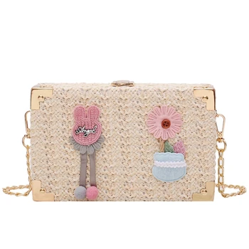 

ASDS-New Fashion Korean Version Of The Chain Box Package Simple Woven Handbags Shoulder Slung Small Square Bag