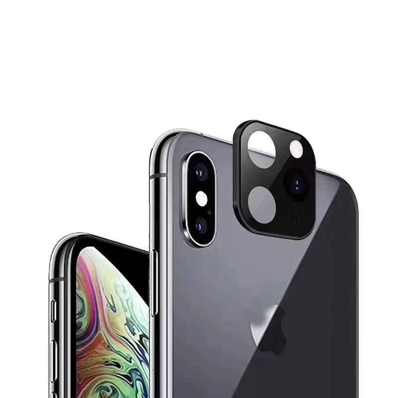 Для iPhone X XS Max XR камера Замена поддельных линз для iPhone 11 Pro Max 6," 11Pro Max закаленное стекло Алюминиевый металлический чехол для объектива