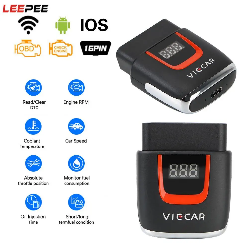 Viecar VP004 VP002 ELM327 V2.2 USB-сканер считыватель кодов Elm327 OBD WIFI ELM 327 OBD2 автомобильный