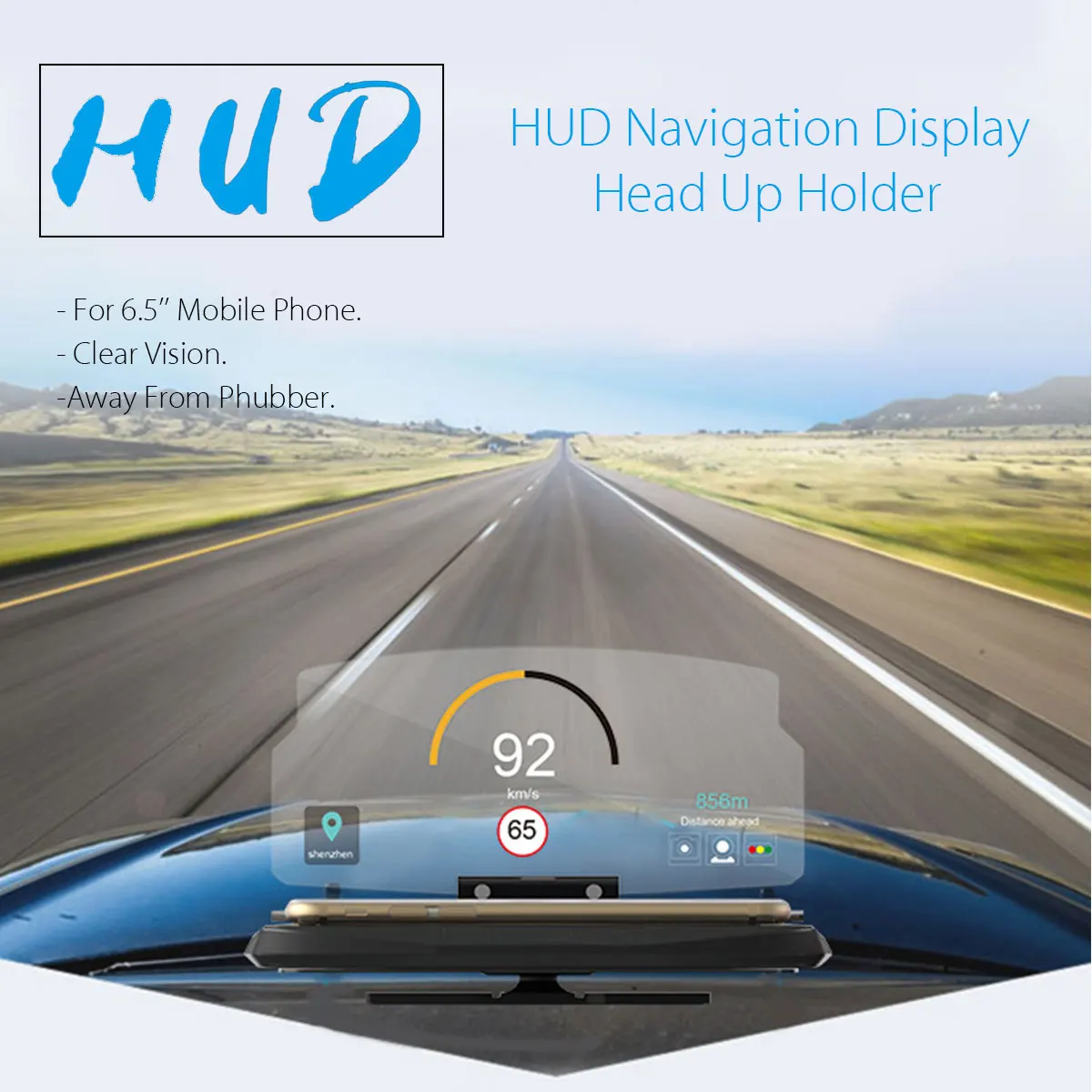 Universal HUD Head Up Display Car Cell phone GPS Navigation Image Reflector Holder Mount