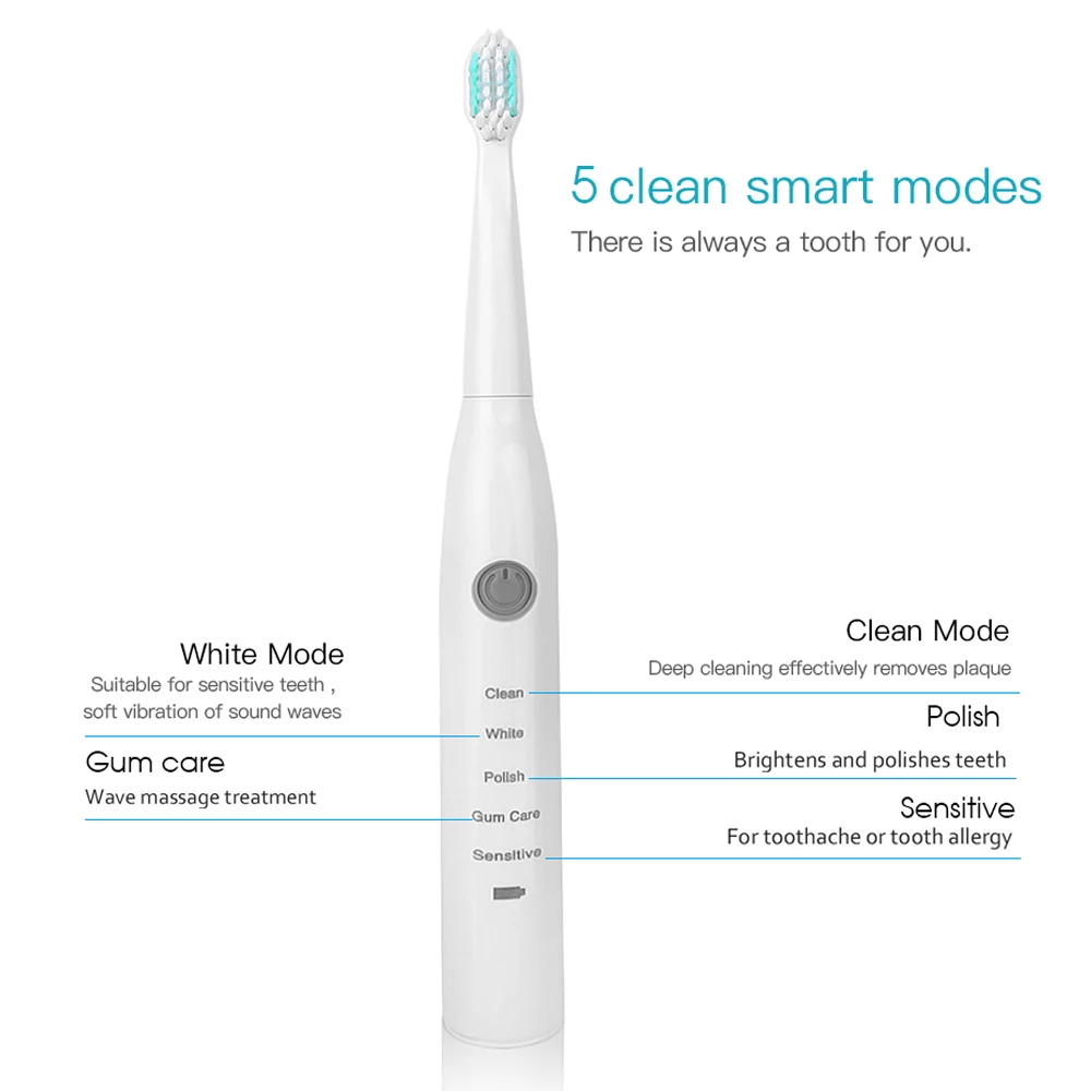 Electric Toothbrush Sonic Wave Rechargeable Top Quality Smart Chip Toothbrush Head Replaceable Whitening Tooth brush Electric Toothbrush Sonic Wave Rechargeable Top Quality Smart Chip Toothbrush Head Replaceable Whitening Tooth brush