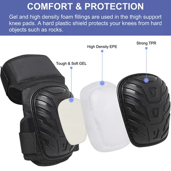 

New Hot Work Knee Pads with Gel Padding Adjustable Straps for Gardening Construction Works