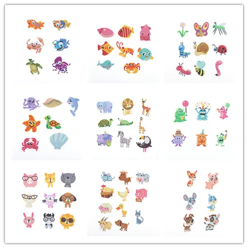 

DIY Mini-Pattern Diamond Embroidery Cartoon Animal Diamond Painting For Children Round Diamond Sticker For Cup Book Phone Decor