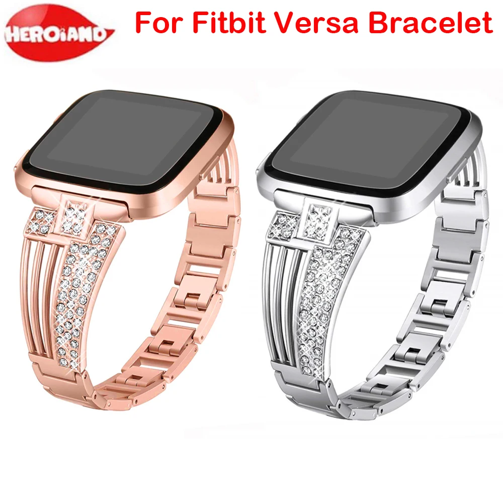 

Luxury Metal Strap Bracelet for Fitbit Versa Band Rhinestone Watchstrap for Fitbit Versa / Versa Lite Watchband Accessories