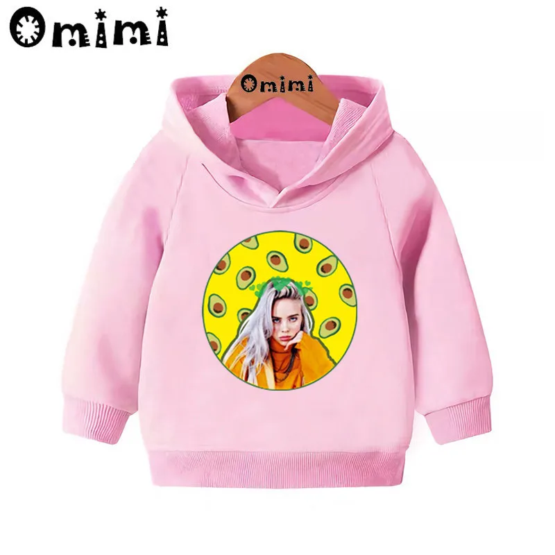 Детские толстовки Billie Eilish в стиле хип-хоп; Детские повседневные толстовки с капюшоном; пуловер для малышей; топы для девочек и мальчиков; осенняя одежда; KMT4545 - Цвет: Pink-4545D