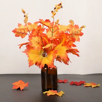 

Home Autumn Decoration Leaves Garland Maple Leaf Fake Foliage Artificial Flowers for Home Garden Decoration