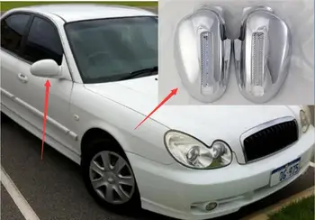 

Novel style Car modification 2PCS ABS Chrome plated for Hyundai Sonata 2001-2004 door mirror covers with LED